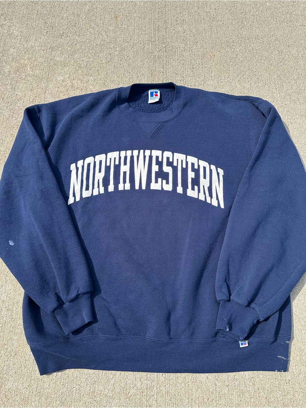 Russell Athletic Navy Crewneck Sweatshirt with White Northwestern Lettering